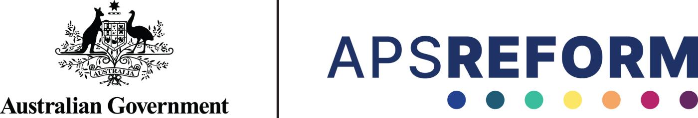 Australian Government crest and APS Reform logo