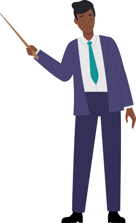 image of a man in a suit pointing with a stick 