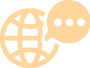 Icon of a world with a speech bubble