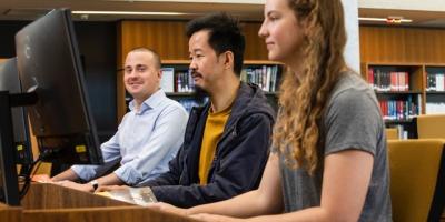 Photo of people in library 